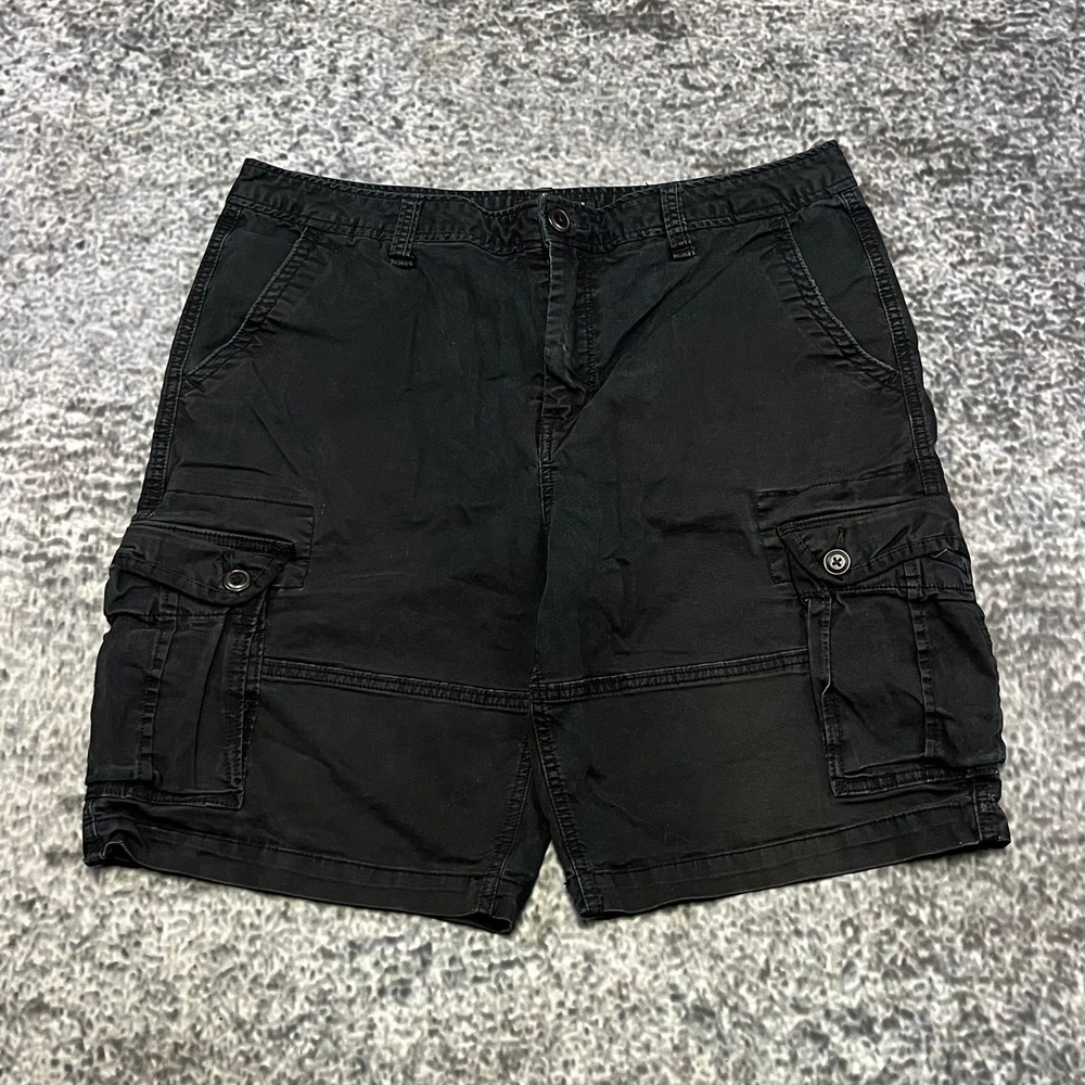 Aeropostale Cargo Shorts Mens 36 Black Utility Preppy Y2K